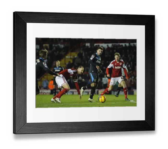 Framed Print : Bristol City vs Stevenage: Intense Moment as Louis Carey Faces Off Against Michael Doughty Framed Print : Bristol City vs Stevenage: Intense Moment as Louis Carey Faces Off Against Michael Doughty