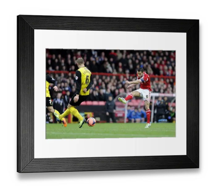 Framed Print : Bristol City vs. Watford: Sam Baldock's Shot at Glory in FA Cup Third Round
