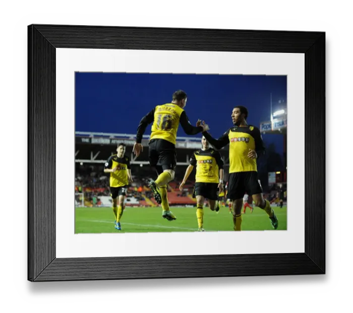 Framed Print : Bristol City's Sean Murray Scores and Celebrates Glory in FA Cup Third Round Against Watford Framed Print : Bristol City's Sean Murray Scores and Celebrates Glory in FA Cup Third Round Against Watford