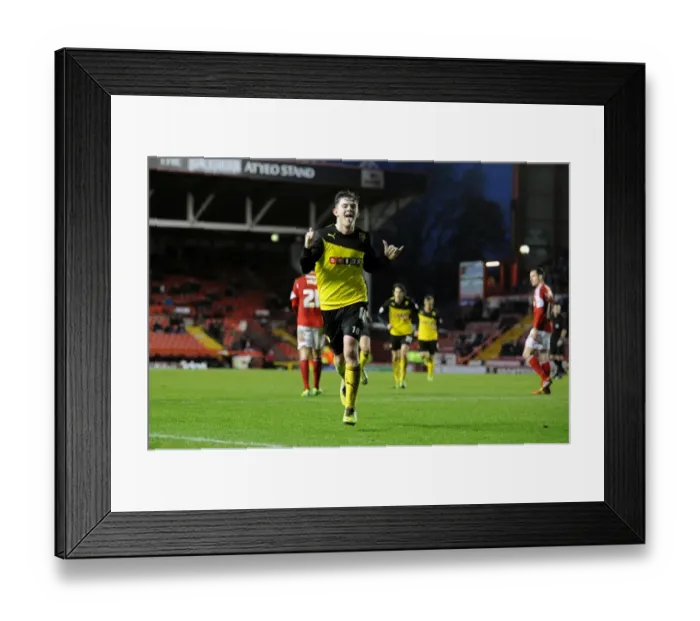 Framed Print : Sean Murray's Euphoric Goal Celebration: Bristol City's FA Cup Upset Over Watford Framed Print : Sean Murray's Euphoric Goal Celebration: Bristol City's FA Cup Upset Over Watford