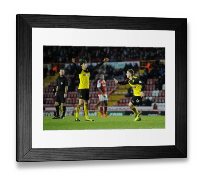 Framed Print : Sean Murray's Euphoric Goal Celebration: Bristol City vs. Watford, FA Cup Third Round