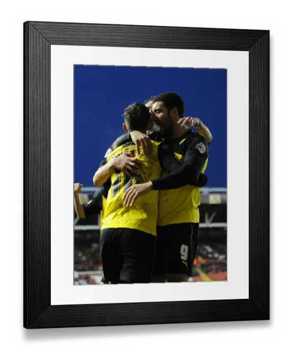 Framed Print : Bristol City's Sean Murray Scores the Upset: Celebrating with Team Mates Against Watford in FA Cup Framed Print : Bristol City's Sean Murray Scores the Upset: Celebrating with Team Mates Against Watford in FA Cup