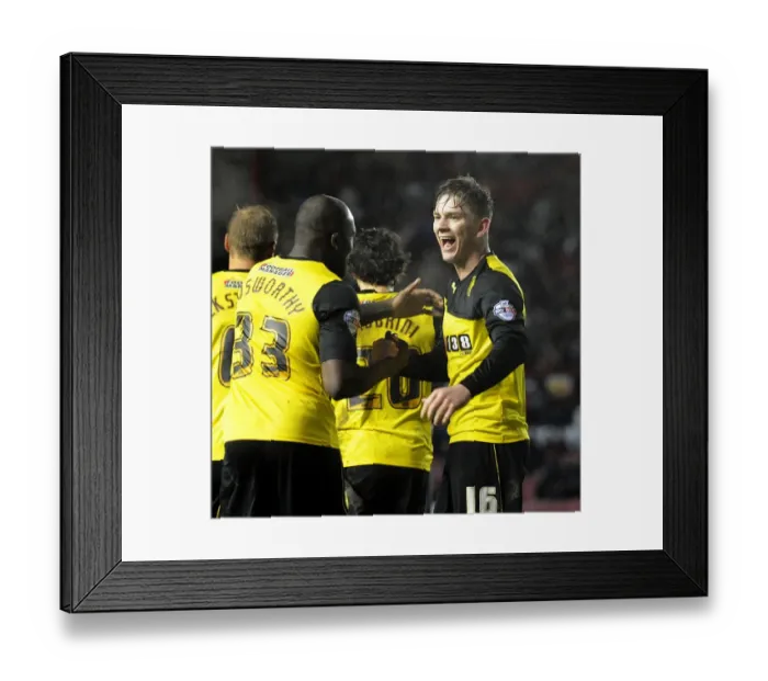 Framed Print : Sean Murray's Thrilling FA Cup Goal: Bristol City vs. Watford (04 / 01 / 2014) - A Celebration to Remember