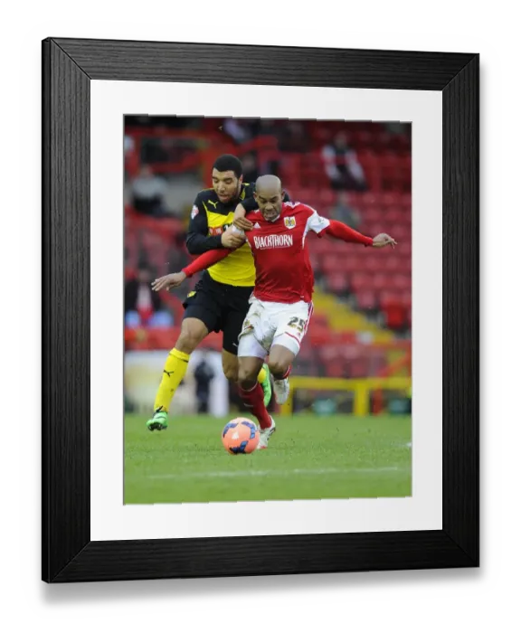 Framed Print : Battling for FA Cup Supremacy: Marvin Elliott vs. Troy Deeney (Bristol City vs. Watford, 2014) Framed Print : Battling for FA Cup Supremacy: Marvin Elliott vs. Troy Deeney (Bristol City vs. Watford, 2014)