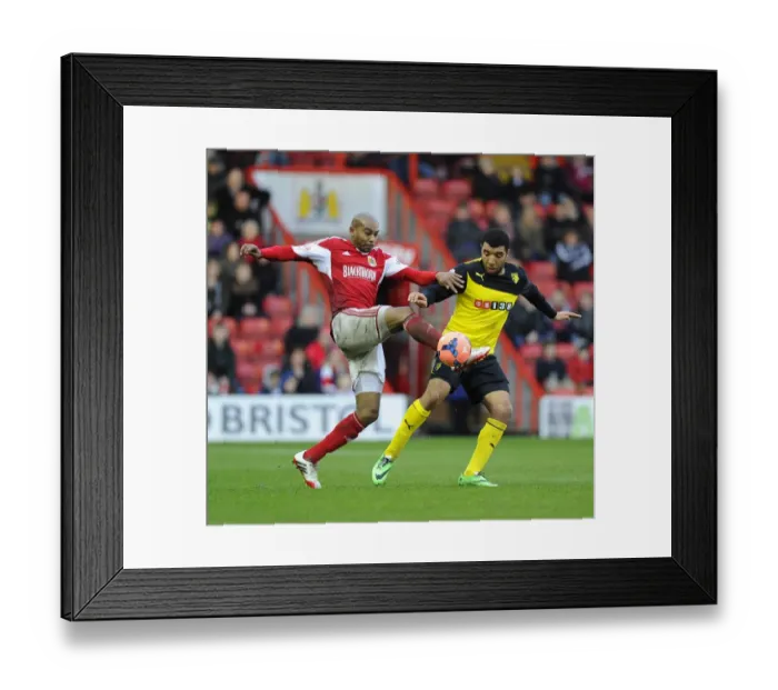 Framed Print : Battling Rivals: Marvin Elliott vs. Troy Deeney - FA Cup Showdown between Bristol City and Watford