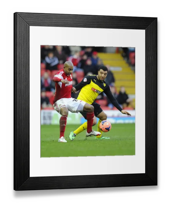 Framed Print : Battling for FA Cup Victory: Marvin Elliott vs. Troy Deeney at Ashton Gate, 2014 Framed Print : Battling for FA Cup Victory: Marvin Elliott vs. Troy Deeney at Ashton Gate, 2014