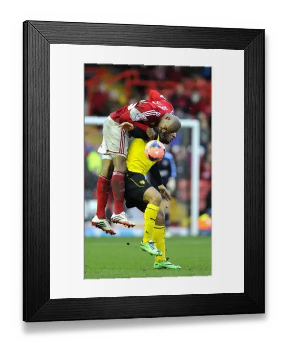 Framed Print : Battling for the High Ball: Marvin Elliott vs. Troy Deeney in the FA Cup Third Round - Bristol City vs. Watford Framed Print : Battling for the High Ball: Marvin Elliott vs. Troy Deeney in the FA Cup Third Round - Bristol City vs. Watford