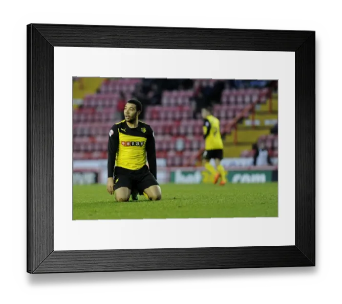 Framed Print : Dejected Troy Deeney of Watford After FA Cup Loss to Bristol City Framed Print : Dejected Troy Deeney of Watford After FA Cup Loss to Bristol City
