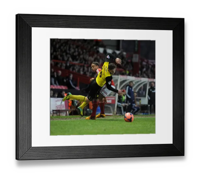 Framed Print : Bristol City vs. Watford: Bobby Reid Fouls Sean Murray in FA Cup Clash at Ashton Gate Framed Print : Bristol City vs. Watford: Bobby Reid Fouls Sean Murray in FA Cup Clash at Ashton Gate