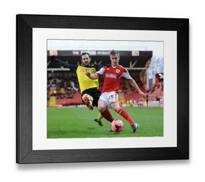Framed Print : Bristol City vs Watford: Clash between Joe Bryan and Marco Cassetti in FA Cup Third Round at Ashton Gate Framed Print : Bristol City vs Watford: Clash between Joe Bryan and Marco Cassetti in FA Cup Third Round at Ashton Gate