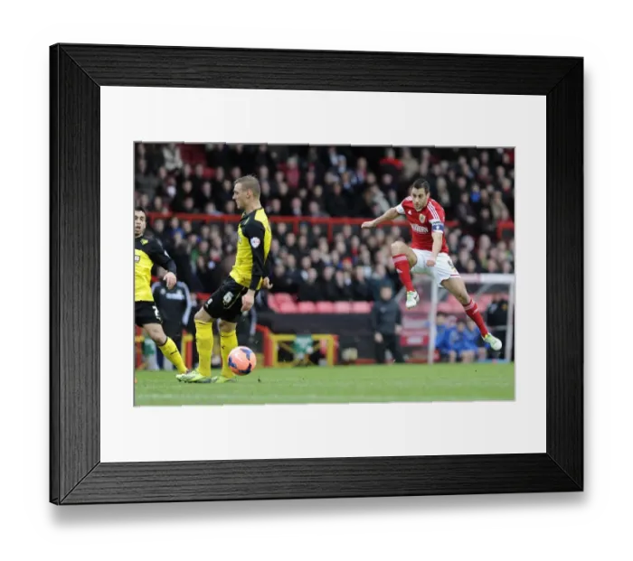 Framed Print : Bristol City's Sam Baldock Aims for FA Cup Glory Against Watford Framed Print : Bristol City's Sam Baldock Aims for FA Cup Glory Against Watford
