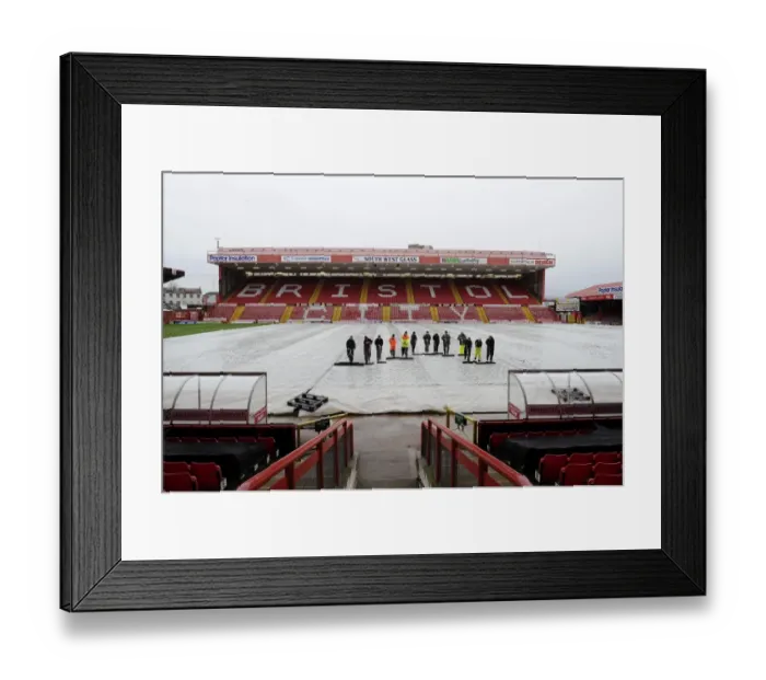 Framed Print : Bristol City v Watford: FA Cup Third Round - Groundsmen Prepare the Pitch Framed Print : Bristol City v Watford: FA Cup Third Round - Groundsmen Prepare the Pitch