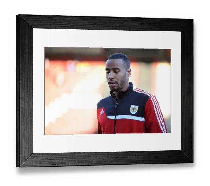 Framed Print : Bristol City's New Signing Tyrone Barnett Makes Debut Against Bradford City, January 2014