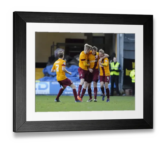 Framed Print : Bradford City vs. Bristol City: Sam Baldock's Goal Celebration (January 11, 2014)