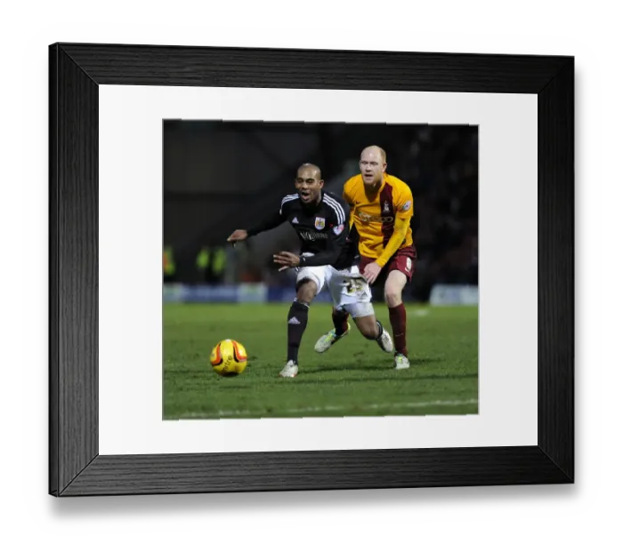 Framed Print : Marvin Elliott Loses Possession: Bradford City vs. Bristol City, Sky Bet League One (January 11, 2014)