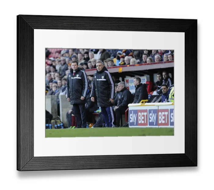 Framed Print : Bristol City FC: Steve Cotterill and John Pemberton at Bradford City's Coral Windows Stadium, 2014 Framed Print : Bristol City FC: Steve Cotterill and John Pemberton at Bradford City's Coral Windows Stadium, 2014