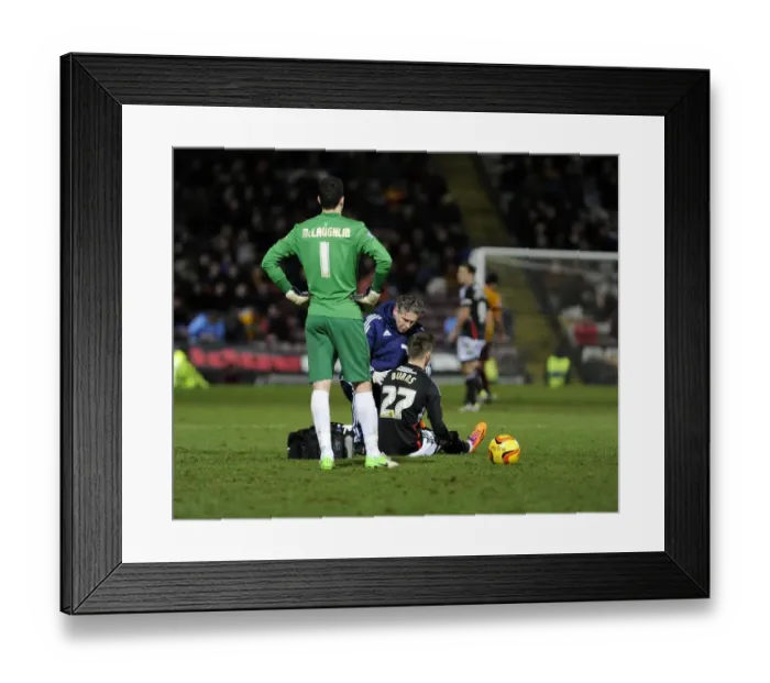Framed Print : Bradford City vs. Bristol City: Wes Burns Receives Treatment on the Field