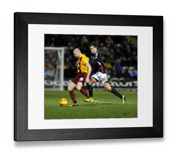 Framed Print : Marlon Pack of Bristol City Closes In on Gary Jones of Bradford City, Coral Windows Stadium, January 11, 2014