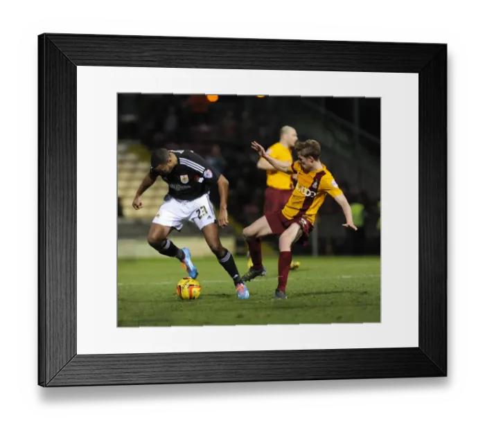 Framed Print : Tyrone Barnett vs Stephen Darby: Intense Clash at Bradford City's Coral Windows Stadium - Football Rivalry in Sky Bet League One Framed Print : Tyrone Barnett vs Stephen Darby: Intense Clash at Bradford City's Coral Windows Stadium - Football Rivalry in Sky Bet League One