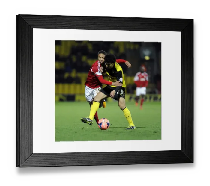 Framed Print : Pivotal Moment: Iriney Fouls Bobby Reid in FA Cup Third Round Replay at Vicarage Road Framed Print : Pivotal Moment: Iriney Fouls Bobby Reid in FA Cup Third Round Replay at Vicarage Road