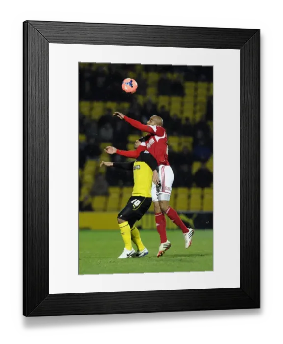 Framed Print : Marvin Elliott Soars High: Watford vs. Bristol City FA Cup Replay