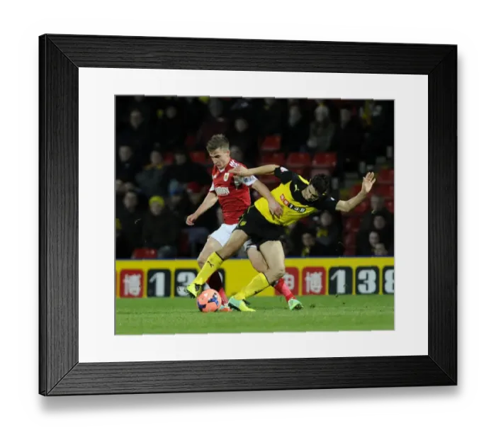 Framed Print : Bristol City's Joe Bryan vs. Watford's Marco Davide Faraoni - FA Cup Third Round Replay Clash Framed Print : Bristol City's Joe Bryan vs. Watford's Marco Davide Faraoni - FA Cup Third Round Replay Clash
