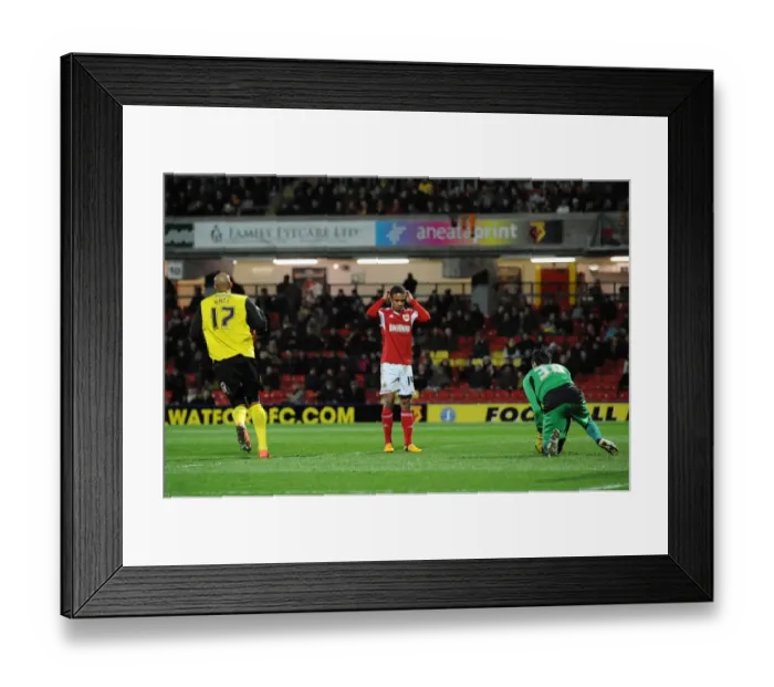 Framed Print : Bobby Reid's Reaction After Saving Shot in FA Cup: Watford vs. Bristol City Replay Framed Print : Bobby Reid's Reaction After Saving Shot in FA Cup: Watford vs. Bristol City Replay