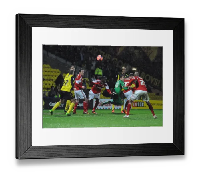 Framed Print : Watford's Jonathan Bond Fumbles, Allows Bristol City Goal in FA Cup Replay