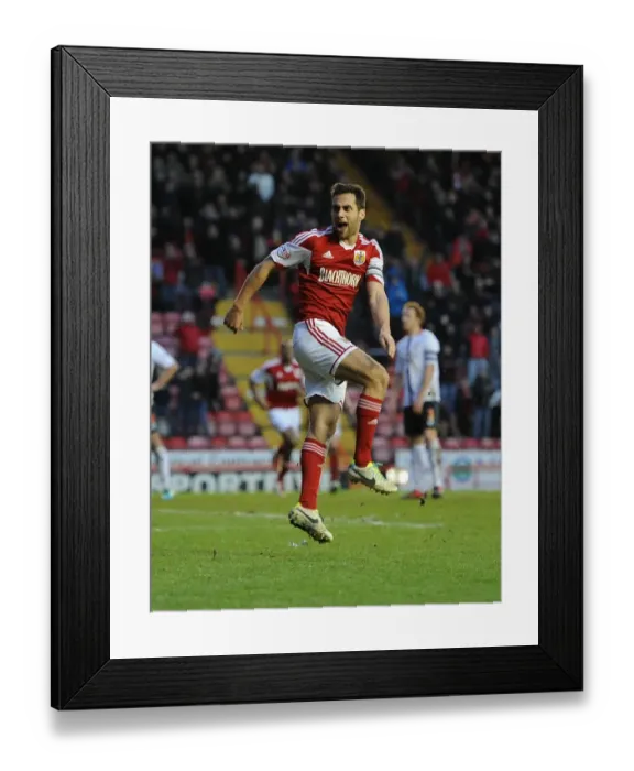 Framed Print : Sam Baldock Scores Dramatic Equalizer Against Former Team MK Dons in Sky Bet League One Clash