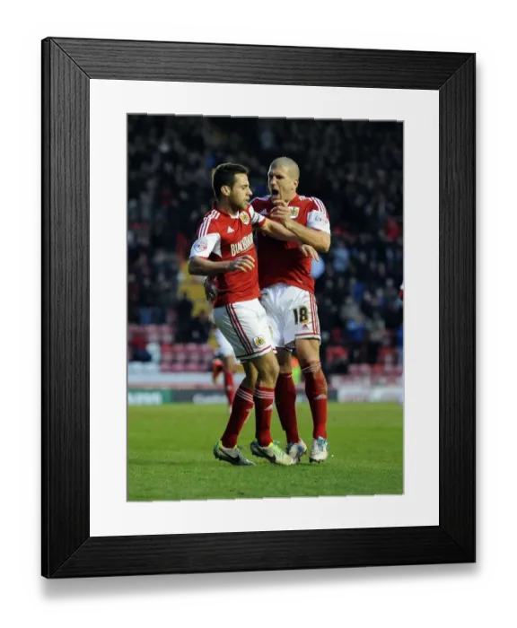 Framed Print : Bristol City: Sam Baldock and Adam El-Abd Celebrate Victory Over MK Dons Framed Print : Bristol City: Sam Baldock and Adam El-Abd Celebrate Victory Over MK Dons