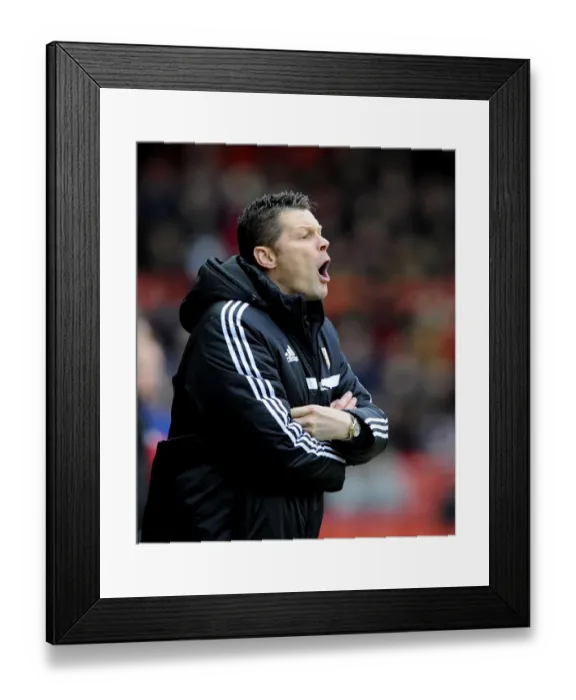Framed Print : Steve Cotterill Leads Bristol City Against MK Dons at Ashton Gate, 2014 - Football Manager in Action Framed Print : Steve Cotterill Leads Bristol City Against MK Dons at Ashton Gate, 2014 - Football Manager in Action