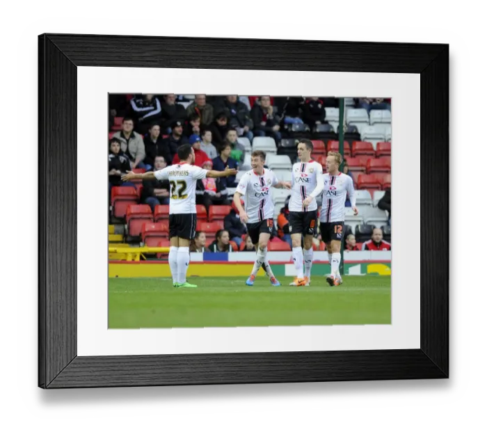 Framed Print : MK Dons Celebrate Shaun Williams Goal Against Bristol City, Sky Bet League One, 2014 Framed Print : MK Dons Celebrate Shaun Williams Goal Against Bristol City, Sky Bet League One, 2014