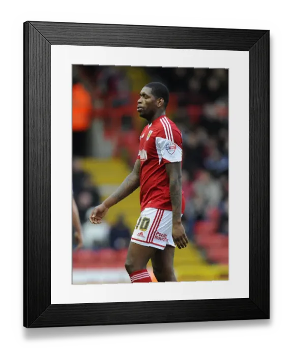 Framed Print : Frustration for Jay Emmanuel-Thomas as Bristol City Face MK Dons in League One