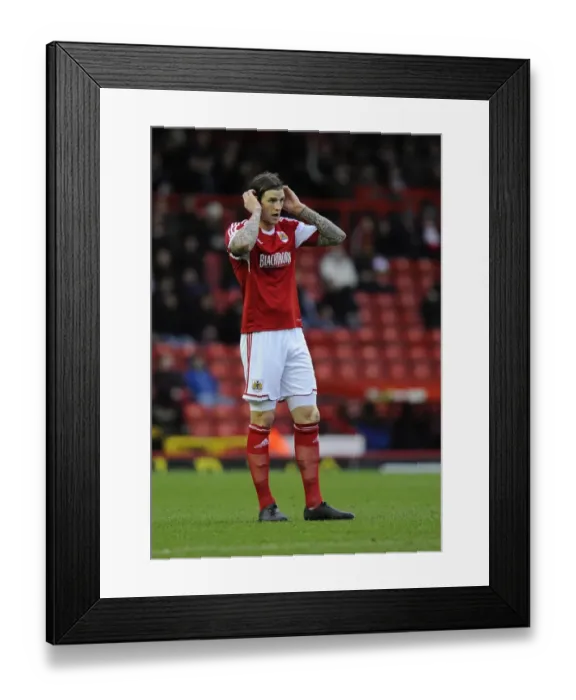 Framed Print : Aden Flint of Bristol City in Action Against MK Dons, Sky Bet League One, Ashton Gate, January 2014