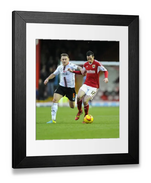 Framed Print : Bristol City vs MK Dons: Intense Battle for Possession between Greg Cunningham and Lee Hodson Framed Print : Bristol City vs MK Dons: Intense Battle for Possession between Greg Cunningham and Lee Hodson