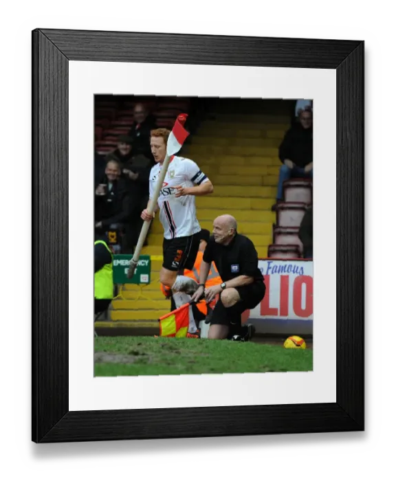 Framed Print : Bristol City vs MK Dons: Dramatic Moment as Dean Lewington Slides Out Style Linesman at Ashton Gate Framed Print : Bristol City vs MK Dons: Dramatic Moment as Dean Lewington Slides Out Style Linesman at Ashton Gate