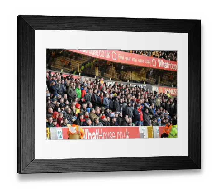 Framed Print : Bristol City Fans at Molineux Stadium during Wolverhampton Wanderers vs. Bristol City, Sky Bet League One Match (January 25, 2014)