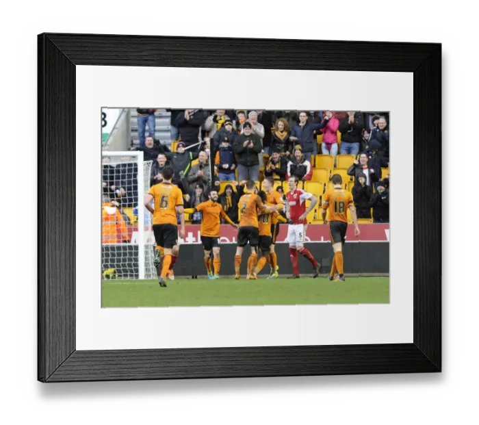 Framed Print : Wolverhampton Wanderers Euphoric Moment: Nouha Dicko's Thrilling Goal Celebration vs. Bristol City, Sky Bet League One, January 2014