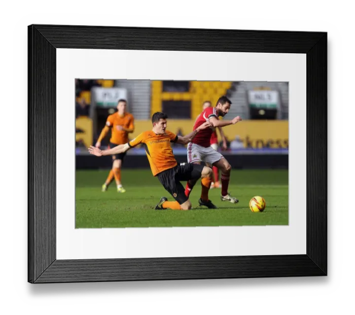Framed Print : Battling for Supremacy: Wolves Danny Batth vs. Bristol City's Sam Baldock in Sky Bet League One Clash Framed Print : Battling for Supremacy: Wolves Danny Batth vs. Bristol City's Sam Baldock in Sky Bet League One Clash
