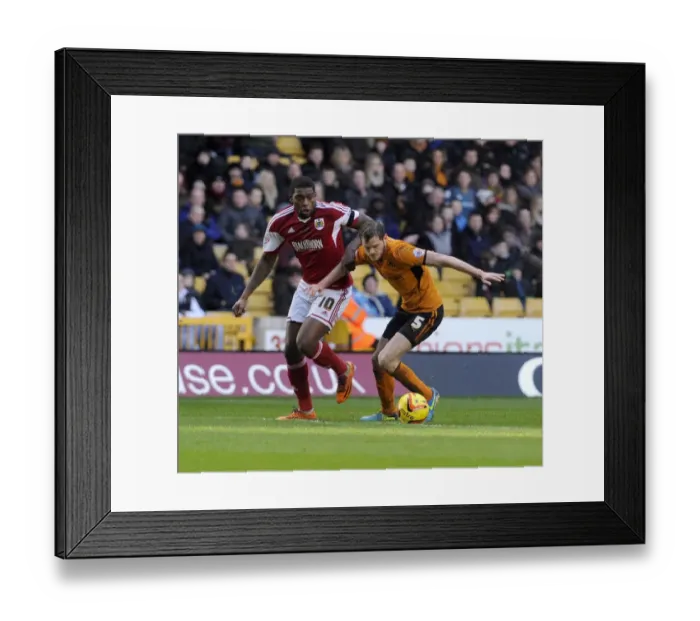 Framed Print : Intense Rivalry: Emmanuel-Thomas vs. Stearman - Wolves vs. Bristol City, Sky Bet League One, 2014 - Molineux Stadium Framed Print : Intense Rivalry: Emmanuel-Thomas vs. Stearman - Wolves vs. Bristol City, Sky Bet League One, 2014 - Molineux Stadium