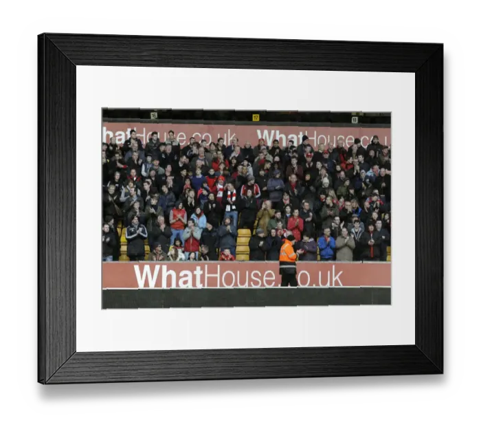 Framed Print : Bristol City Fans Roar Loud at Molineux Stadium during Wolverhampton Wanderers vs. Bristol City Match, Sky Bet League One Framed Print : Bristol City Fans Roar Loud at Molineux Stadium during Wolverhampton Wanderers vs. Bristol City Match, Sky Bet League One