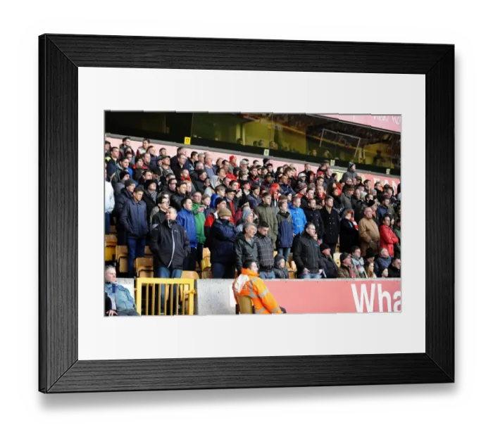 Framed Print : Bristol City Fans Rally at Molineux Stadium during Sky Bet League One Match: Wolves vs. Bristol City (January 2014)