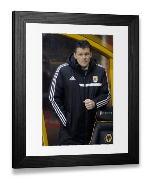 Framed Print : Steve Cotterill Leads Bristol City in Sky Bet League One Clash at Molineux Against Wolverhampton Wanderers, 2014