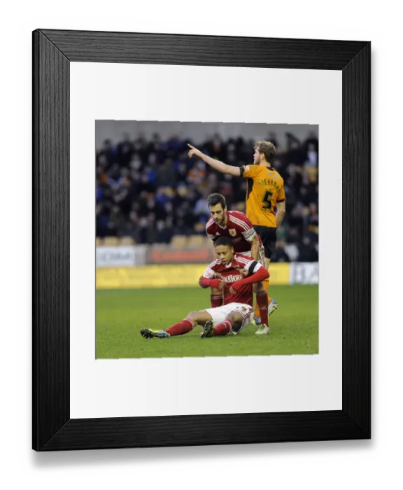 Framed Print : Bristol City: Sam Baldock Consoles Bobby Reid Amidst the Action at Molineux Stadium (Wolverhampton Wanderers vs. Bristol City, Sky Bet League One) Framed Print : Bristol City: Sam Baldock Consoles Bobby Reid Amidst the Action at Molineux Stadium (Wolverhampton Wanderers vs. Bristol City, Sky Bet League One)
