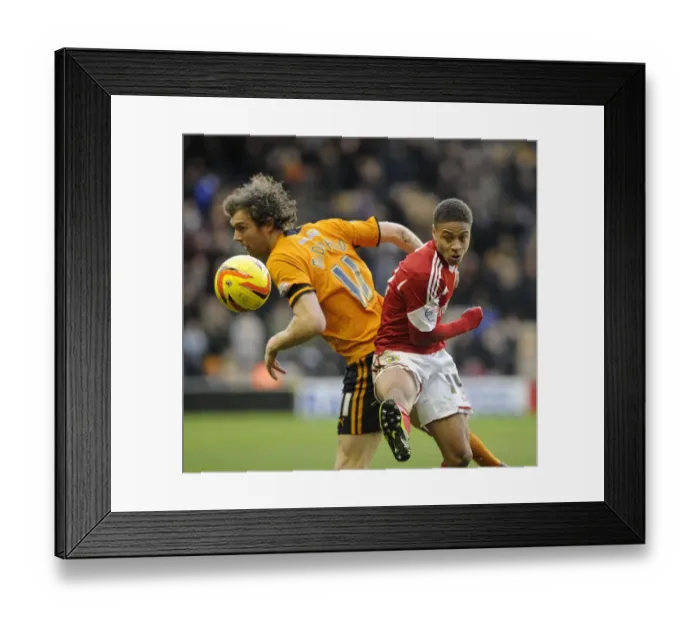 Framed Print : Bobby Reid vs. Kevin McDonald: Aerial Battle in Wolves vs. Bristol City Football Match, 2014 Framed Print : Bobby Reid vs. Kevin McDonald: Aerial Battle in Wolves vs. Bristol City Football Match, 2014