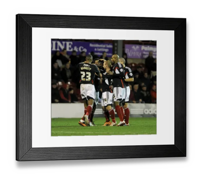 Framed Print : Bristol City Celebrates: Osborne's Goal Against Brentford (January 2014)