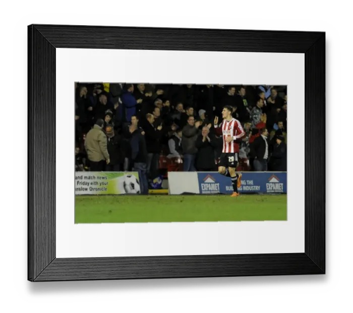 Framed Print : Marcello Trotta's Goal Celebration: Brentford vs. Bristol City, January 2014 Framed Print : Marcello Trotta's Goal Celebration: Brentford vs. Bristol City, January 2014