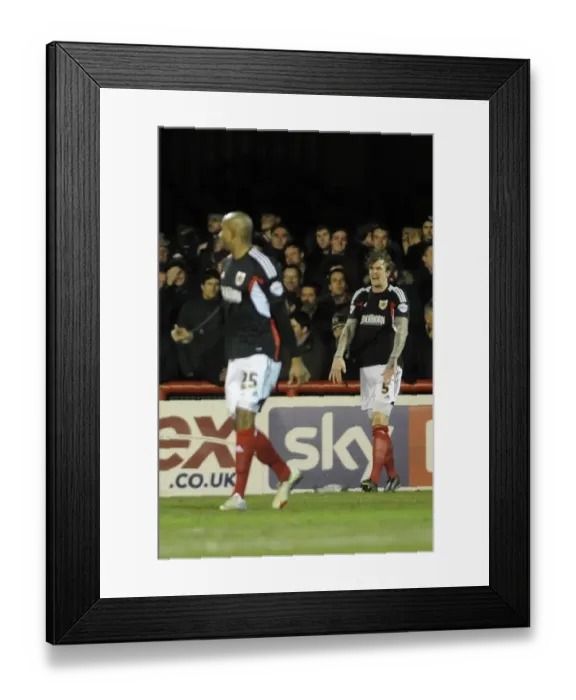 Framed Print : Aden Flint's Disappointment: Own Goal at Griffin Park, Brentford vs. Bristol City (January 2014)