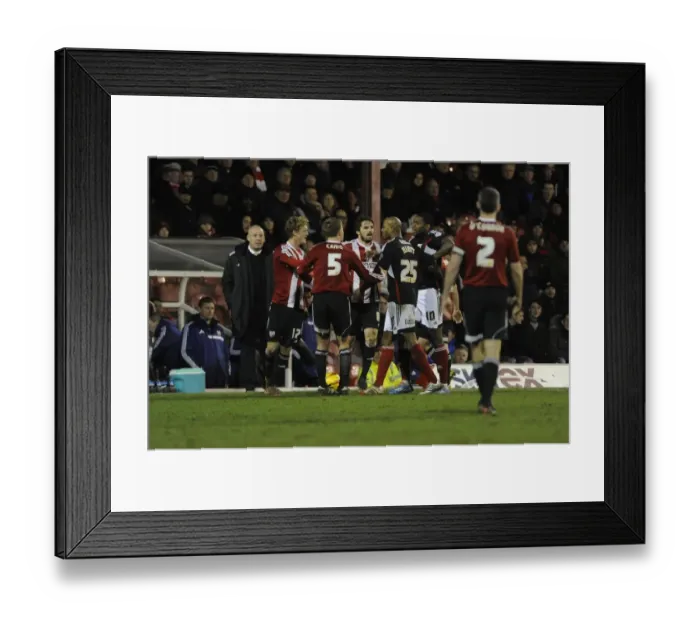 Framed Print : Brentford vs. Bristol City: Intense Rivalry on the Football Field, January 2014