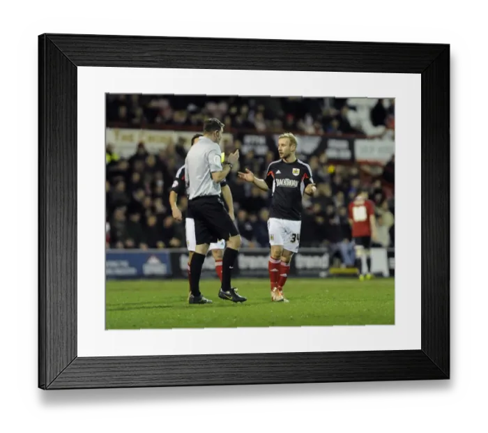 Framed Print : Brentford vs. Bristol City: Simon Gillett Receives Yellow Card Framed Print : Brentford vs. Bristol City: Simon Gillett Receives Yellow Card